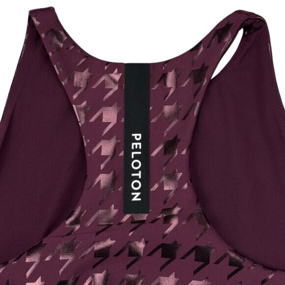 Peloton Printed Foil Houndstooth Sports Bra Size XS Plum - Picture 6 of 6